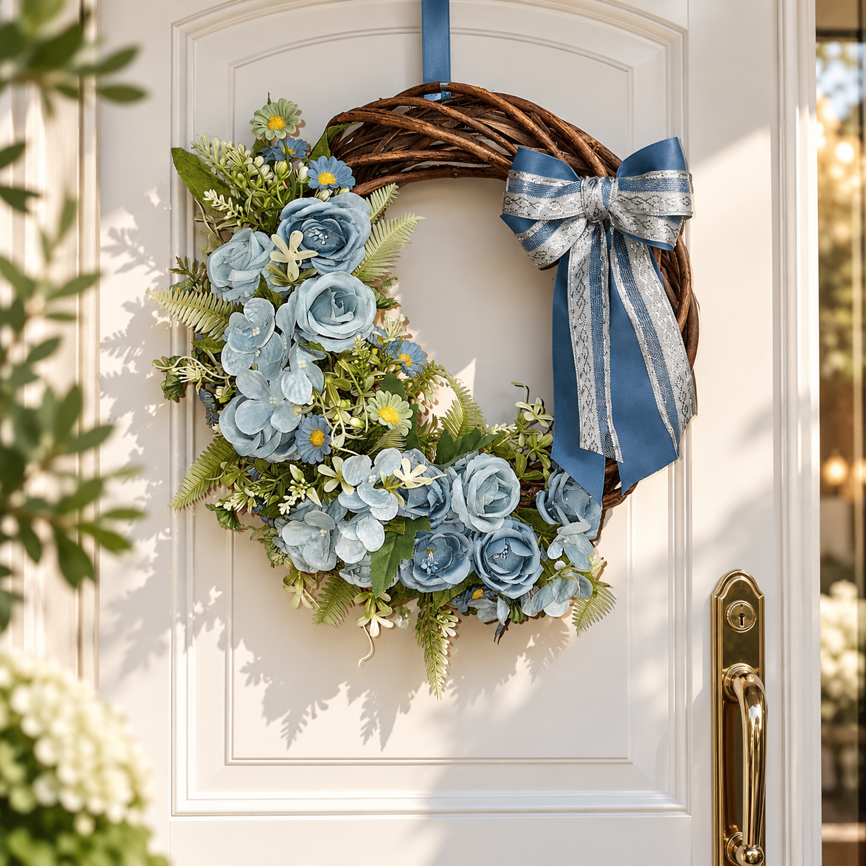 Ghirlanda floreale blu